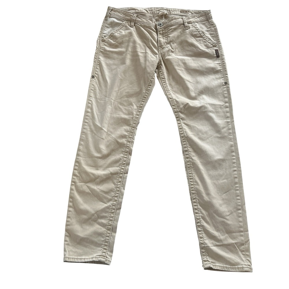 Silver Women's Size 31x31 Gwen Chino Beige Khaki Relaxed Skinny 98% Cotton